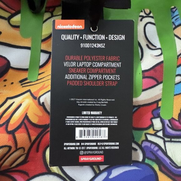 Nickelodeon Sprayground 90 Slime Duffle Pack Crossbody Sling Official Rugrats - Picture 4 of 10